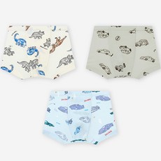 Uni FRIend 男童款恐龍汽車印花四角內褲 3件組