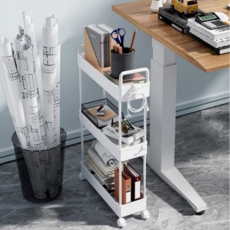 SUNEWZ 家用移動式夾縫推車 3層, 白色