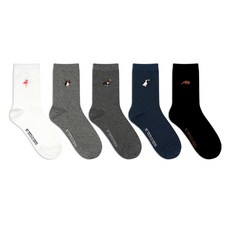 parkgoon 男士動物中筒襪5雙組