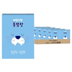 YOUNG ART 海獺綜合筆記本 26張 10入組, 顏色隨機, 1組