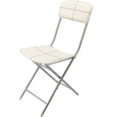 니토리 접이식 슬림형 쿠션 등받이 체어, 체크 화이트, 1개