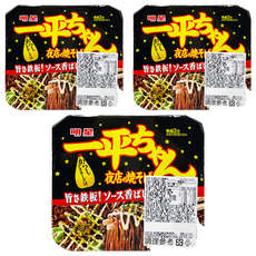 明星食品 一平 夜店炒麵 日式醬汁風味 速食麵, 3入