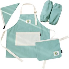 SEMOMS 孩童 Yum Yum 防水圍裙 + 頭巾 + Tash + 小袋組