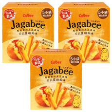 Calbee 卡樂比 Jagabee 日本加卡比薯條 日式醬燒風味 5包, 75g, 3盒