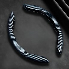 SOTT 碳纖維奈米碳高光澤5D側邊方向盤套, 碳纖維天藍色