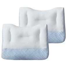 Home of flowers 繁花之家 日本反牽引枕頸椎枕/豆豆枕/透氣枕/護頸枕, 淺藍色, 2個, 74 x 48cm