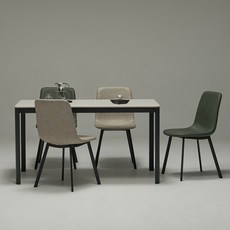 보니애가구 에븐 포세린 식탁 1100 + 허쉬 의자4p 세트 4인용 방문설치, 상판(아티쿠스그레이), 의자(루트베이지2p+퍼니그린2p), 일반의자 4