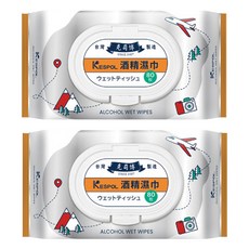 克司博酒精濕巾加蓋80抽2包組-台灣製添加食品級酒精菱格紋布面, 1入, 2包
