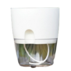 12圓形自動給水花盆, 白色