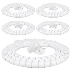 일상잡화 매직 전선 커버 2m, 5개, 화이트