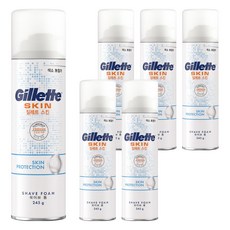 질레트 정품 스킨텍 쉐이빙 폼, 245g, 6개