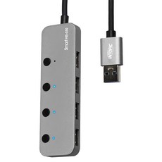 INTOPIC 廣鼎 USB3.1 高速集線器 HB-550 4 Port 獨立開關 指示燈設計 傳輸速率5Gbps, 銀色, 1個