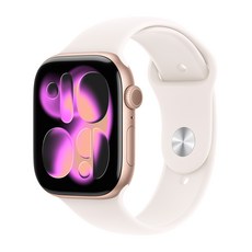 Apple 2025 애플워치 11, 로즈 골드, 46mm, GPS+Cellular, 알루미늄,로즈 골드/라이트 블러시 스포츠 밴드, S/M