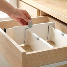 코멧 홈 길이조절 서랍 파티션 4개입, 화이트, 1세트