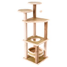 iCat 寵喵樂 單窩雲梯貓跳台 MT25 40 x 40 x 120cm 5層 9kg, 木質色, 1個