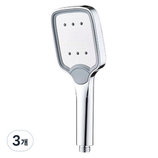 리빙이프 네모 바가지 샤워기, 3개, 크롬