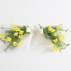 flowertree 自然波斯菊人造花環居家裝飾, 黃色