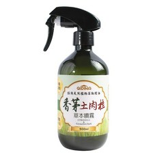 QiMart 天然草本香茅土肉桂噴霧 天然草本精華 溫和驅蚊 居家戶外適用, 500ml, 1瓶