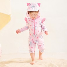 mollimelli 女童款Miko角色5分泳衣+遮陽帽組