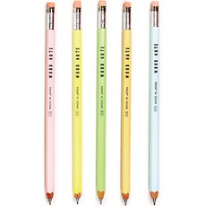 KITABOSHI 우드 노트 목재샤프 파스텔 5종, 0.5mm, 5개