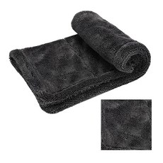 雙面蝌蚪吸水布 40 x 40cm 超細纖維 汽車擦拭布 洗車巾, 黑色, 1個