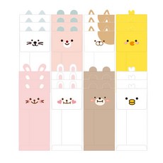 TokTok Fancy 1000 動物信封 8款, 混和顏色, 24個裝