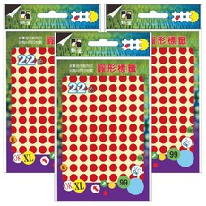 鶴屋 圓形 圓點標籤 081B 紅色, 3個, 1080個裝