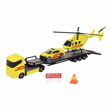 TEAMSTERZ 緊急救援直升機運輸車, 黃色 + 紅色, 1組, 28 x 8.5 x 6cm