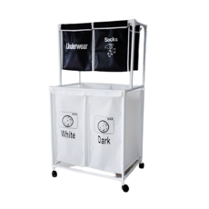 E-kang Tech 升級款洗衣籃 2層4格, 混合顏色, 1個