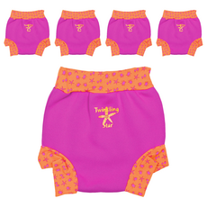 Splash About Happy Nappy 游泳尿布褲 粉色 適合3-8個月寶寶, M(6~11kg), 5件