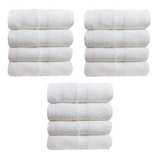 OK-PO-LO 好馬牌 有機棉吸水毛巾 12條套裝 33cm x 76cm 台灣製, 白色, 1組