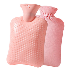 Bargel 指壓型熱敷暖水袋 粉紅色 1L + 保護套組, 1個