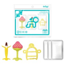 ange 手環固齒器套組 巧克力香蕉 + 3D草莓 + 長頸鹿手環, 黃色(手環型固齒器), 1套