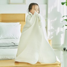 EMONG 3層竹纖維嬰兒蓋毯, 白色