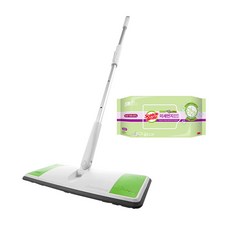 3M Scotch-Brite 百利 All-Touch標準平面拖把+基礎多效Plus灰塵濕拖巾25抽, 1套