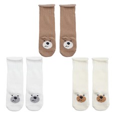 하이베이비키즈 하이베이비클럽 아동용 쫑긋곰 니삭스 3종세트