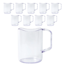 葉子小舖 透明漱口杯300ml 簡約設計 舒適弧形杯口 家庭號, 白色, 10個