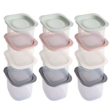 유소피아 냉동밥 전자레인지용 보관용기 세트, 1세트, 화이트 300ml(3p) + 그레이 300ml(3p) + 핑크 300ml(3p) + 그린 300ml(3p)