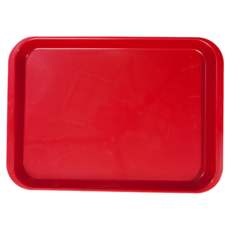 百貨King 350塑膠長方盤 - 耐用易清潔 多用途餐盤/托盤, 35 x 26 x 3cm, 紅色, 1個