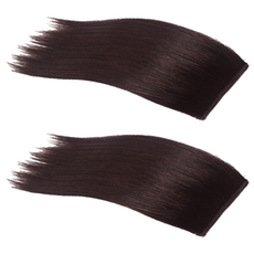 하이유니 인모 헤어뽕 똑딱이 붙임머리 피스 8 x 20 cm, 다크브라운, 2개