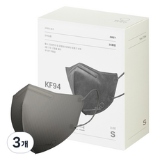 맘편히마스크 새부리형 4중 필터 마스크 소형 KF94, 25개입, 3개, 그레이