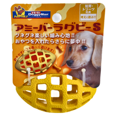 DoggyMan 多格漫 網狀橄欖球型玩具 犬用, 黃色, 1個