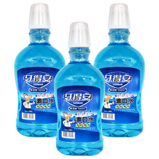 牙得安 專業護理漱口水, 沁涼清新薄荷配方, 無酒精添加, 6歲以上兒童適用, 680ml, 3瓶