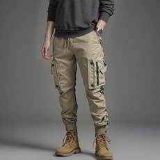 FIELDMATE 男款水洗剪裁彈性鬆緊帶工裝束口褲 YXP16