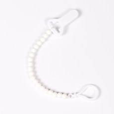 基本矽膠奶嘴鍊夾, White, 1入