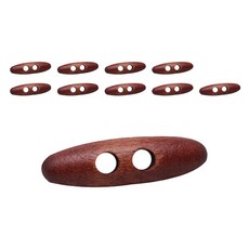 ButtonKing 子彈造型木質牛角釦 50mm, 栗色, 10個