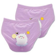 아가짱 프랜들리 6중 배변 훈련 팬티, 구름(보라색), 2개