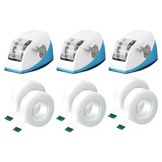 스카치 쓰리엠 원터치 테이프 디스펜서 + 리필 12mm x 11m 2롤, 블루, 3세트