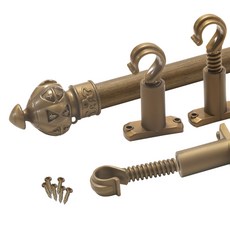 SUNDECO 25mm窗簾桿 凱斯 + 可調節支架, 金黑色