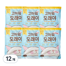 라이킷간식 응고형 고마워모래야 고양이 벤토나이트 오리지널, 3kg, 12개, 무향